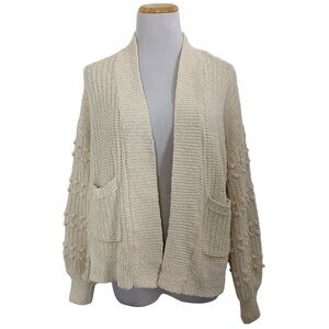 Madewell Bobble Cardigan Sweater Ivory Size XS Ivory Oversized Hobnail Popcorn